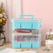 4-Layer Plastic Craft Storage Container with 2 Removable Tray, Stackable Art & Craft Supply Storage Organizer Multipurpose Portable Sewing Box for Bead Tool Office Supplies-10.2"x7.1"x9.9",Blue
